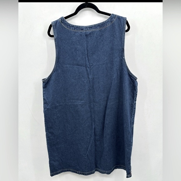 JLNY VINTAGE plus size cotton denim embroidered western sleeveless dress. 2X - Picture 2 of 10